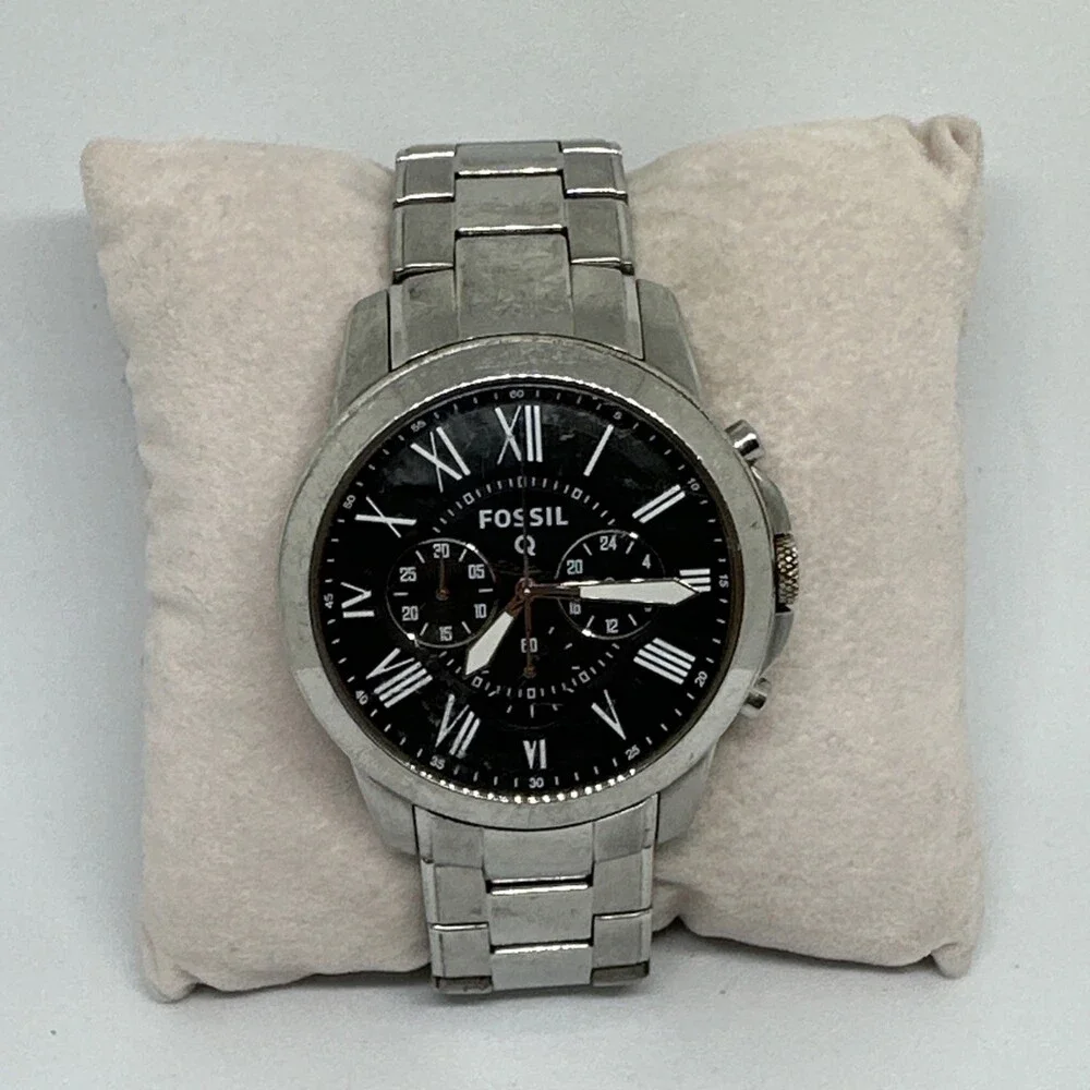 Fossil NDW1 Men's Silver Stainless Steel Analog Dial Quartz Wrist Watch HME514